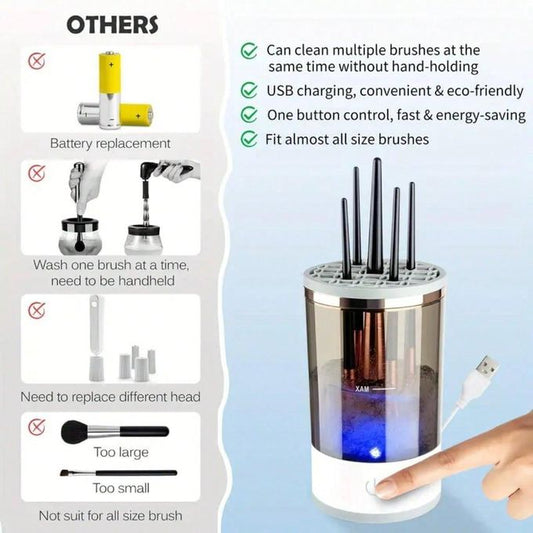 Nettoyeur de Pinceaux de Maquillage Electrique Automatique