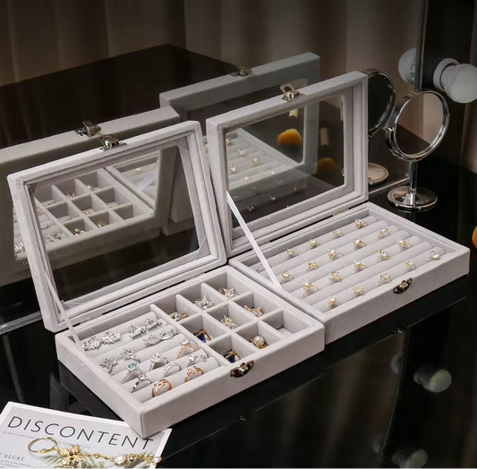 Boîtes à bijoux de luxe en Velours – Rangement Élégant pour Bagues et accessoires